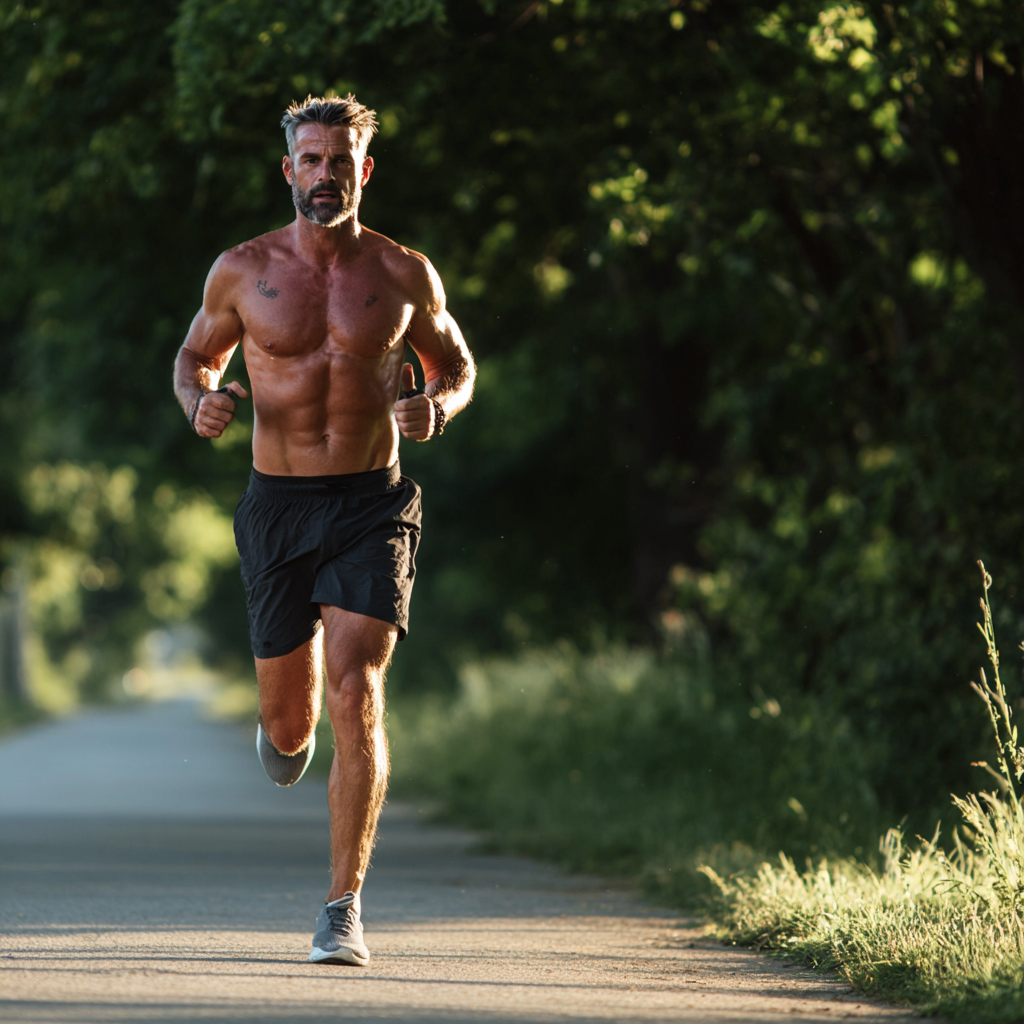 чоловік під час пробіжки